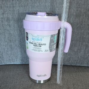 Splash Light Pink Stainless Steel Travel Mug‎ 40oz., New